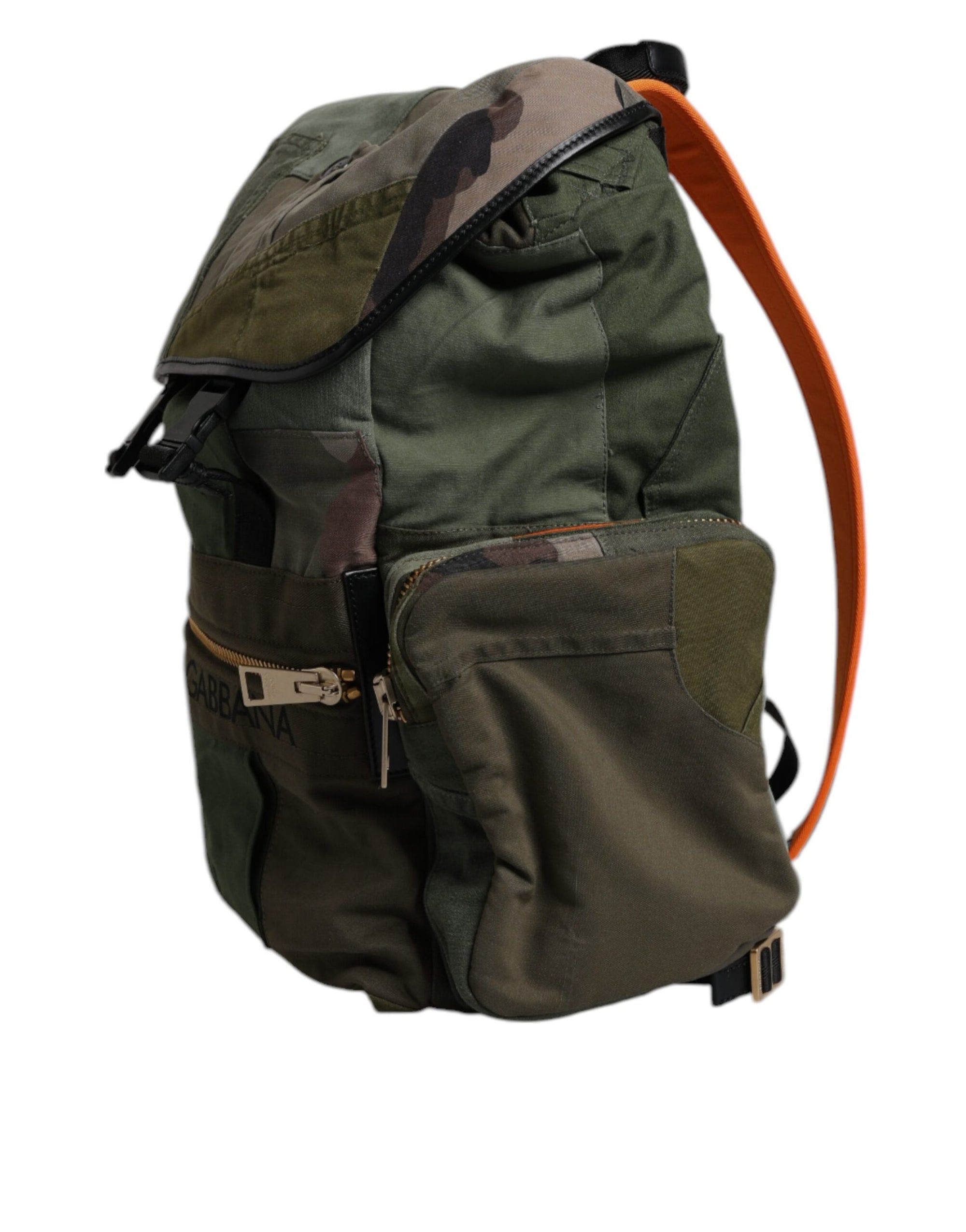Sac à dos de voyage patchwork vert militaire Dolce & Gabbana