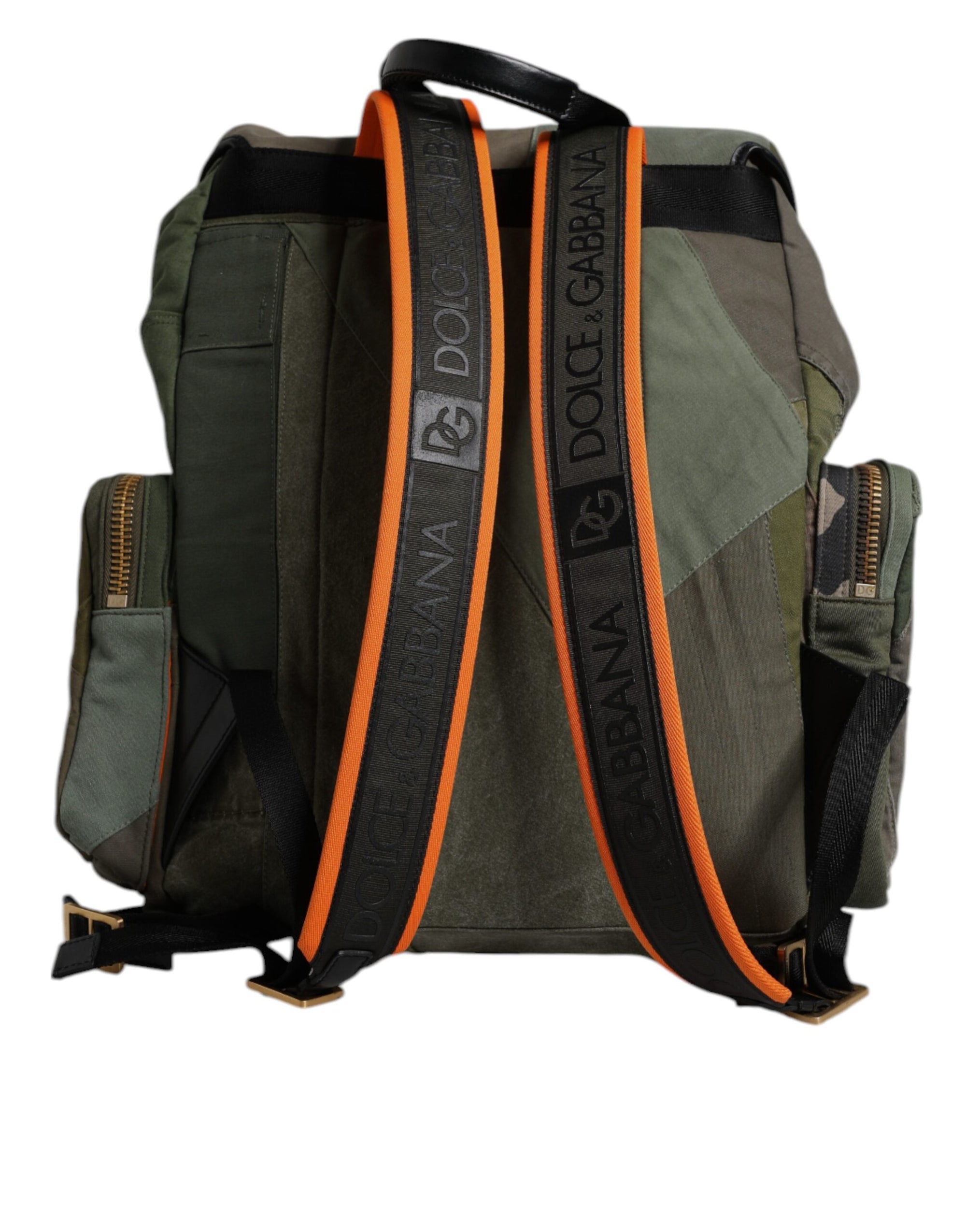 Sac à dos de voyage patchwork vert militaire Dolce & Gabbana