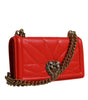 Dolce & Gabbana Red Quilted Devotion Crossbody Chain Phone Cover Bag