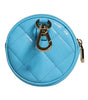 Portefeuille porte-monnaie rond Dolce & Gabbana en cuir d'agneau bleu clair DG Crystal