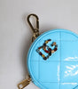 Portefeuille porte-monnaie rond Dolce & Gabbana en cuir d'agneau bleu clair DG Crystal