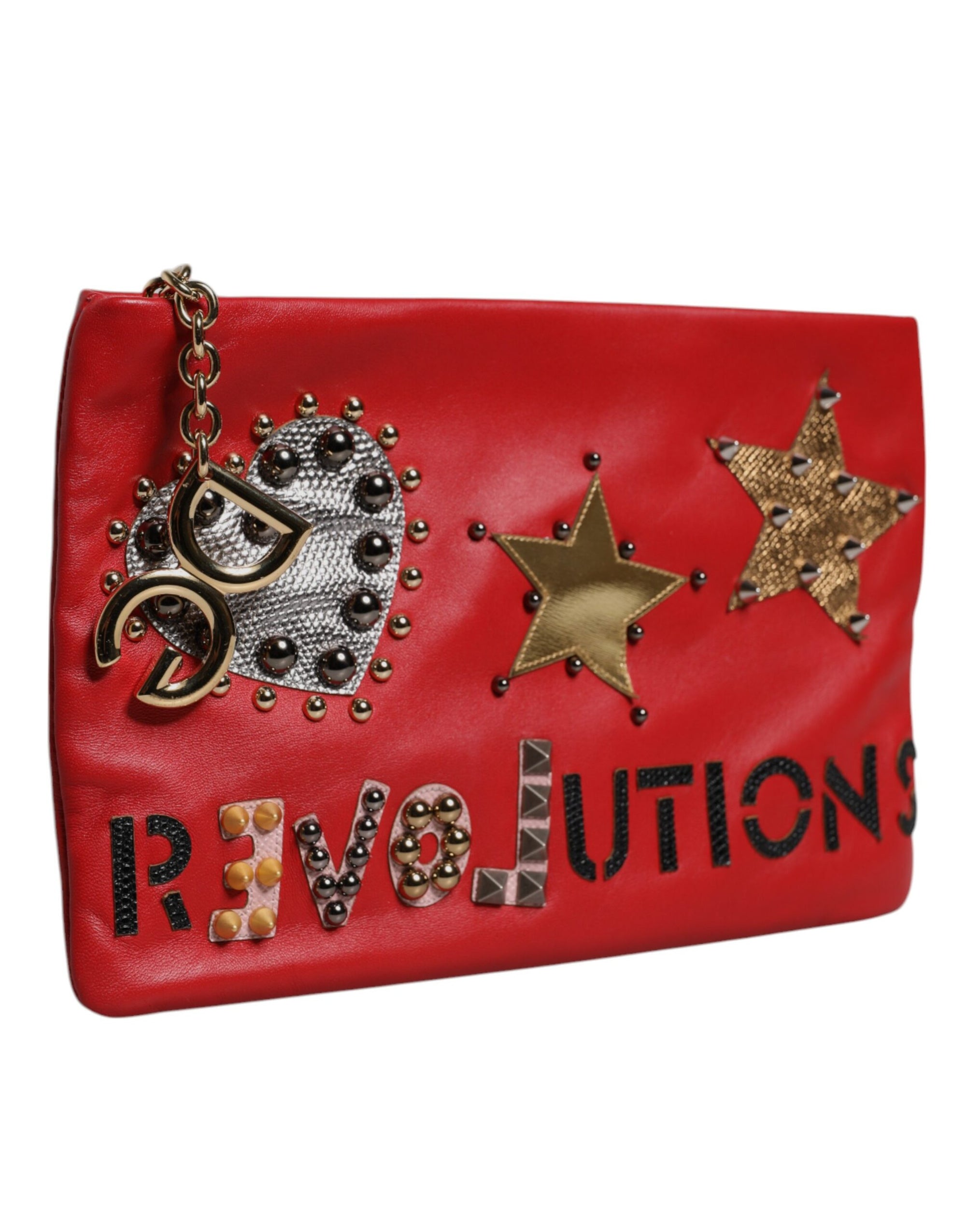 Pochette en cuir ornée Dolce &amp; Gabbana Red Revolutions