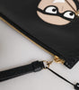 Pochette en cuir noir à ornements Dolce &amp; Gabbana #DGFamily