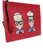 Pochette en cuir ornée Dolce &amp; Gabbana rouge #DGFamily
