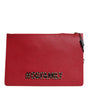 Pochette en cuir ornée Dolce &amp; Gabbana rouge #DGFamily