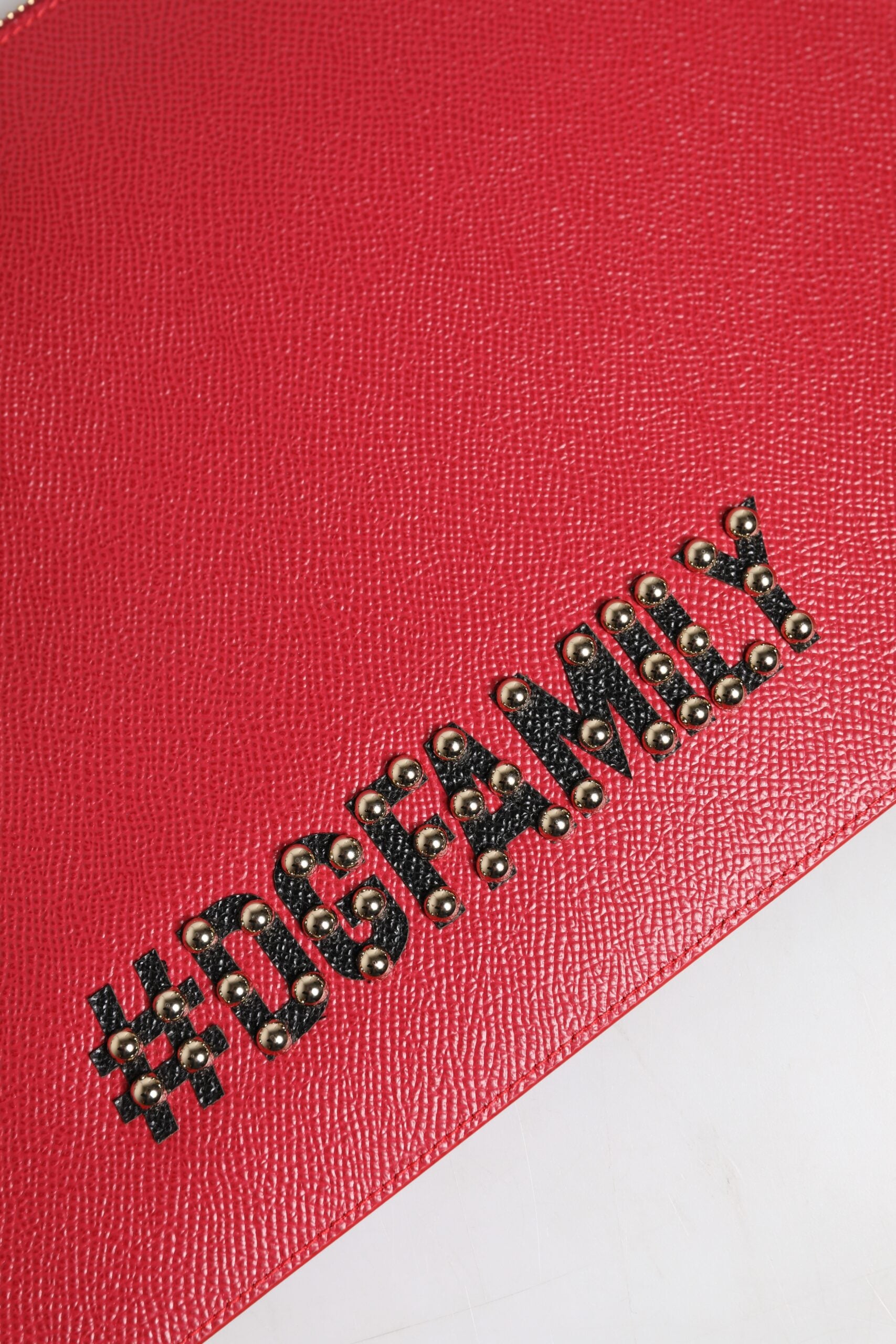 Pochette en cuir ornée Dolce &amp; Gabbana rouge #DGFamily