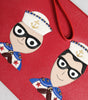Pochette en cuir ornée Dolce &amp; Gabbana rouge #DGFamily