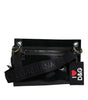 Dolce & Gabbana Black PVC Leather Pouch Shoulder Strap Bag