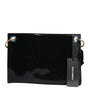 Dolce & Gabbana Black PVC Leather Pouch Shoulder Strap Bag
