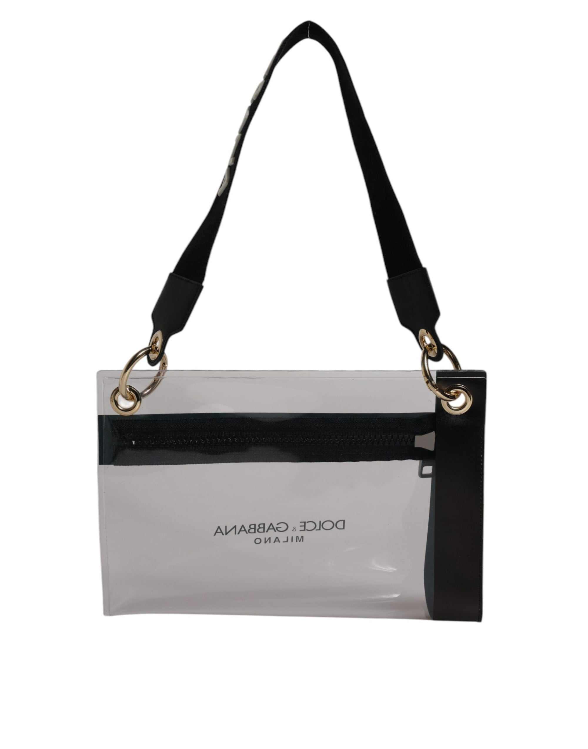 Dolce &amp; Gabbana Clear PVC Leather Pouch Shoulder Strap Bag