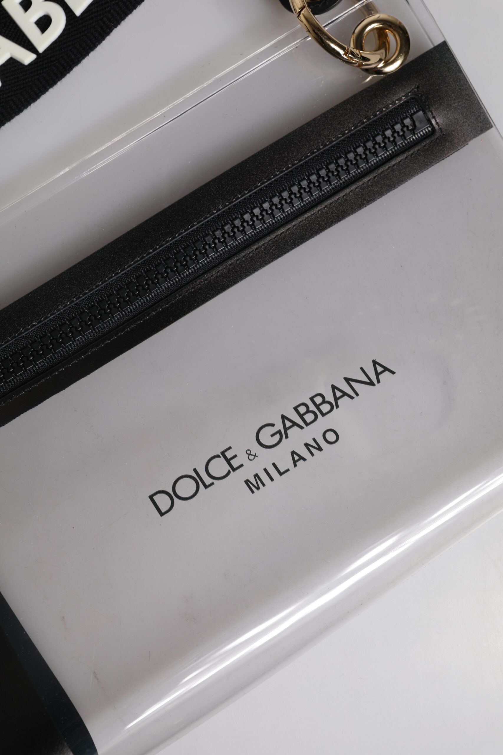 Dolce &amp; Gabbana Clear PVC Leather Pouch Shoulder Strap Bag