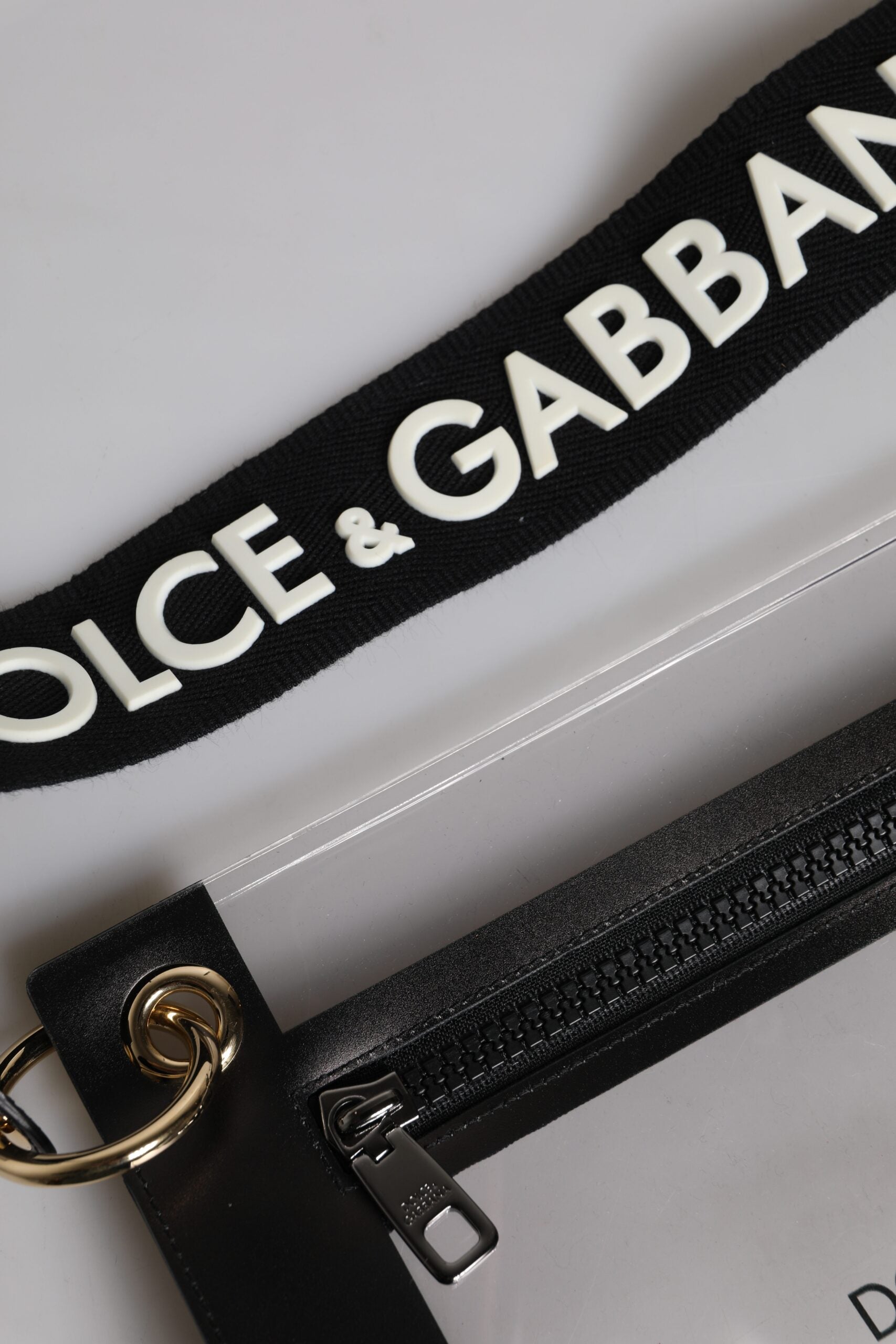 Dolce &amp; Gabbana Clear PVC Leather Pouch Shoulder Strap Bag