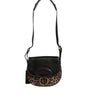 Dolce &amp; Gabbana Black Brown Leopard Leather Shoulder Strap Bag