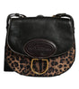 Dolce &amp; Gabbana Black Brown Leopard Leather Shoulder Strap Bag
