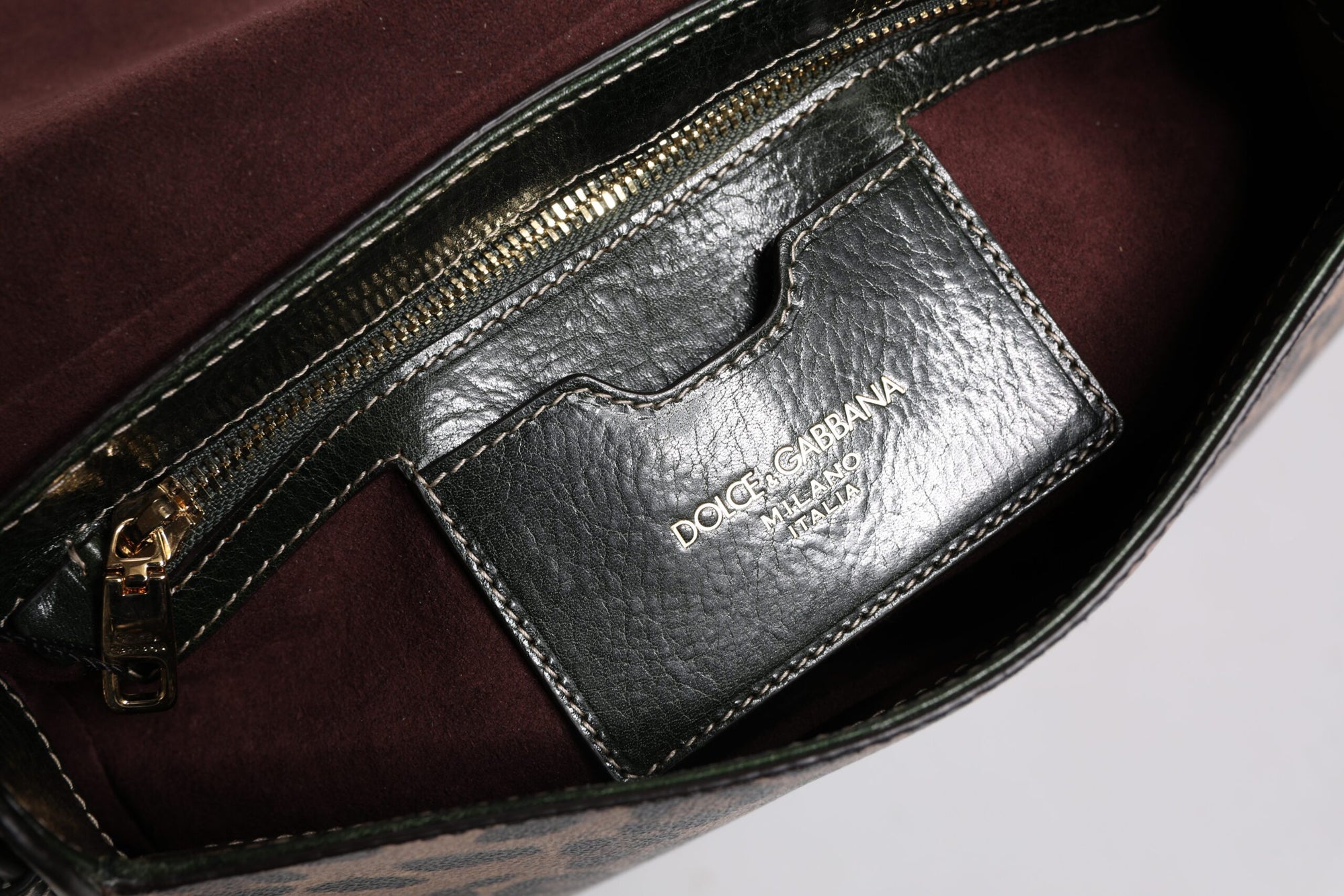 Dolce &amp; Gabbana Black Brown Leopard Leather Shoulder Strap Bag