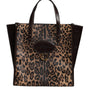 Dolce & Gabbana Brown Leopard Leather Shoulder Strap Tote Bag