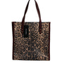 Dolce & Gabbana Brown Leopard Leather Shoulder Strap Tote Bag