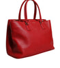 Dolce & Gabbana Red Calfskin Leather Logo Plaque Top Handle Bag