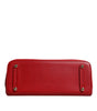 Dolce & Gabbana Red Calfskin Leather Logo Plaque Top Handle Bag