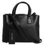 Dolce & Gabbana Black Calf Leather Logo Plaque Shoulder Handbag Bag