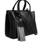 Dolce & Gabbana Black Calf Leather Logo Plaque Shoulder Handbag Bag