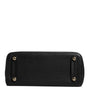 Dolce & Gabbana Black Calf Leather Logo Plaque Shoulder Handbag Bag