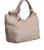 Dolce & Gabbana Light Pink Deer Leather Logo Plaque Tote Top Handle Bag