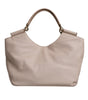 Dolce & Gabbana Light Pink Deer Leather Logo Plaque Tote Top Handle Bag
