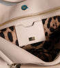 Dolce & Gabbana Light Pink Deer Leather Logo Plaque Tote Top Handle Bag