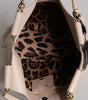Dolce & Gabbana Light Pink Deer Leather Logo Plaque Tote Top Handle Bag