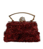 Dolce & Gabbana Red Gold Chain VANDA Tinsel Crystals Evening Clutch Bag
