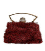Dolce & Gabbana Red Gold Chain VANDA Tinsel Crystals Evening Clutch Bag
