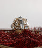 Dolce & Gabbana Red Gold Chain VANDA Tinsel Crystals Evening Clutch Bag