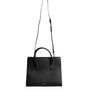 Grand sac à bandoulière en cuir noir Versace avec poignée supérieure