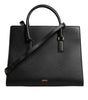 Grand sac à bandoulière en cuir noir Versace avec poignée supérieure