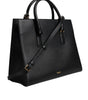 Grand sac à bandoulière en cuir noir Versace avec poignée supérieure