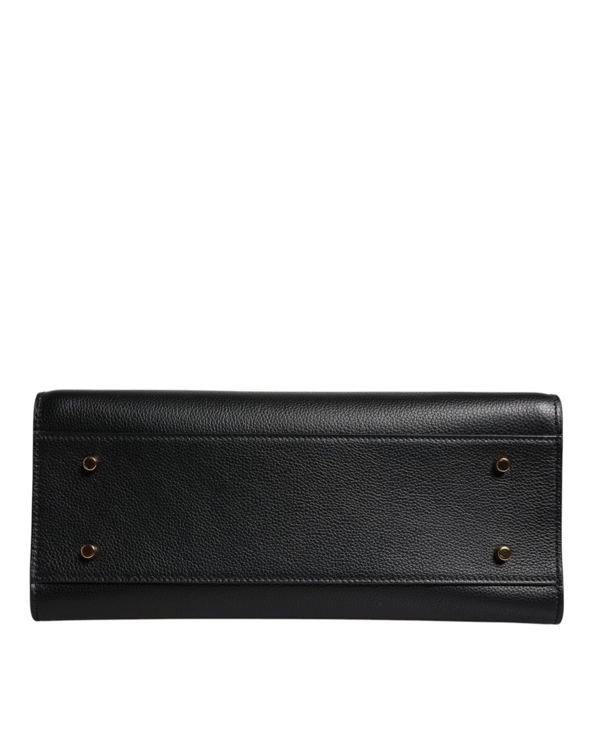 Grand sac à bandoulière en cuir noir Versace avec poignée supérieure