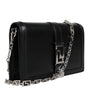 Sac bandoulière Versace en cuir de veau noir avec chaîne