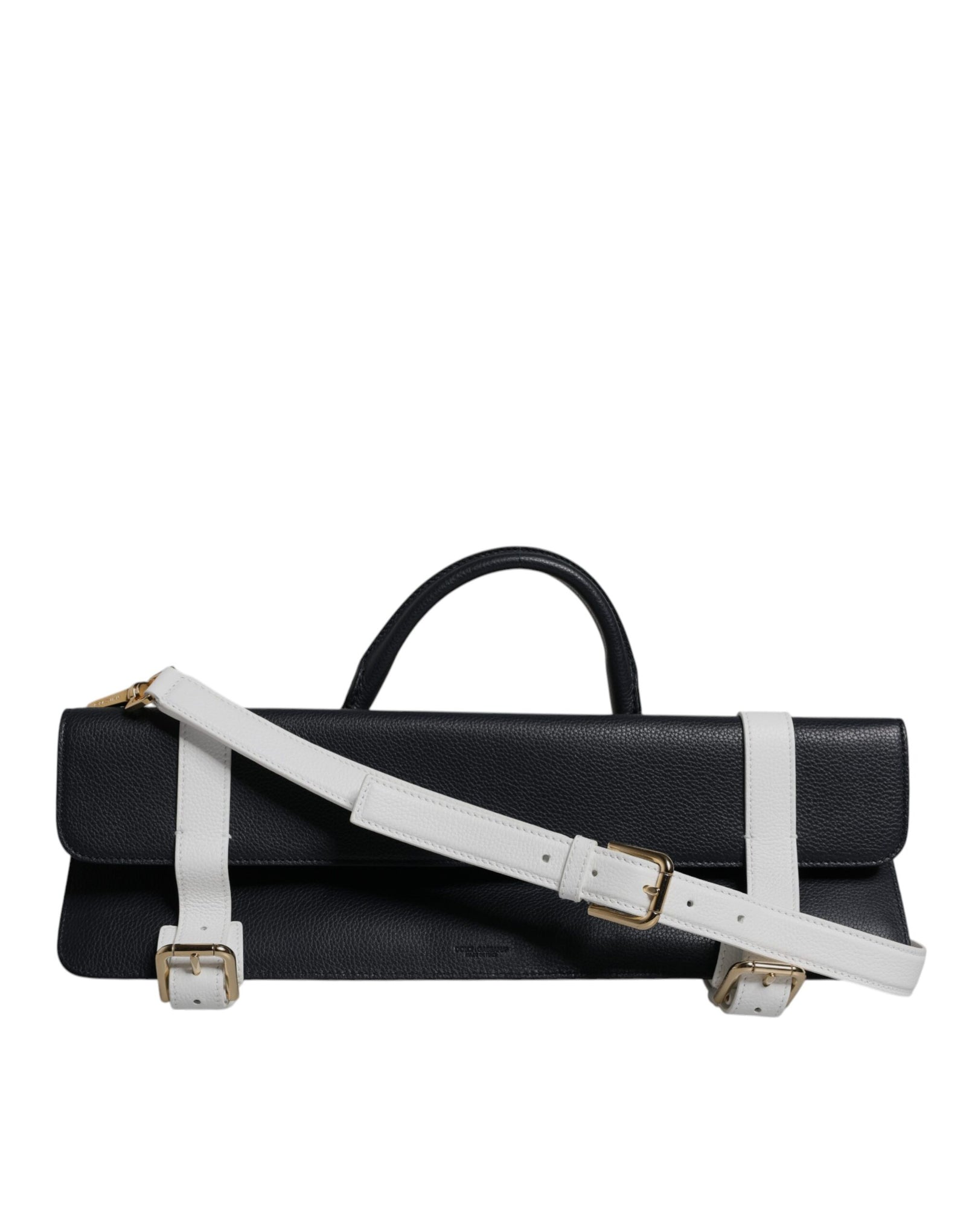 Dolce &amp; Gabbana Blue White Calfskin Leather Crossbody Shoulder Bag