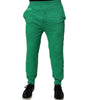 Dsquared² Green Cotton Elastic Waist Men Casual Pants