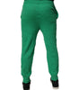 Dsquared² Green Cotton Elastic Waist Men Casual Pants