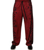 Dolce &amp; Gabbana Red Leopard Print Polyester Men Jogger Pants