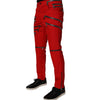 Dolce &amp; Gabbana Red Zipper Embellished Straight Pants
