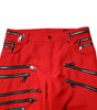 Dolce &amp; Gabbana Red Zipper Embellished Straight Pants