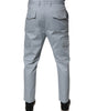 Dolce &amp; Gabbana Light Blue Cotton Cargo Tapered Pants