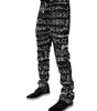 Dolce &amp; Gabbana Black Cotton Logo Print Straight Denim Jeans