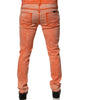 Dolce &amp; Gabbana Orange Tie Dye Cotton Skinny Men Denim Jeans