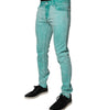 Dolce &amp; Gabbana Green Tie Dye Cotton Skinny Men Denim Jeans