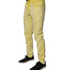 Dolce &amp; Gabbana Yellow Cotton Stretch Skinny Men Denim Jeans
