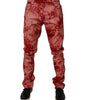 Dolce &amp; Gabbana Red Tie Dye Cotton Skinny Men Denim Jeans